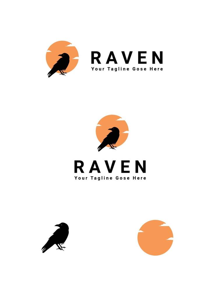 Raven logo template vector