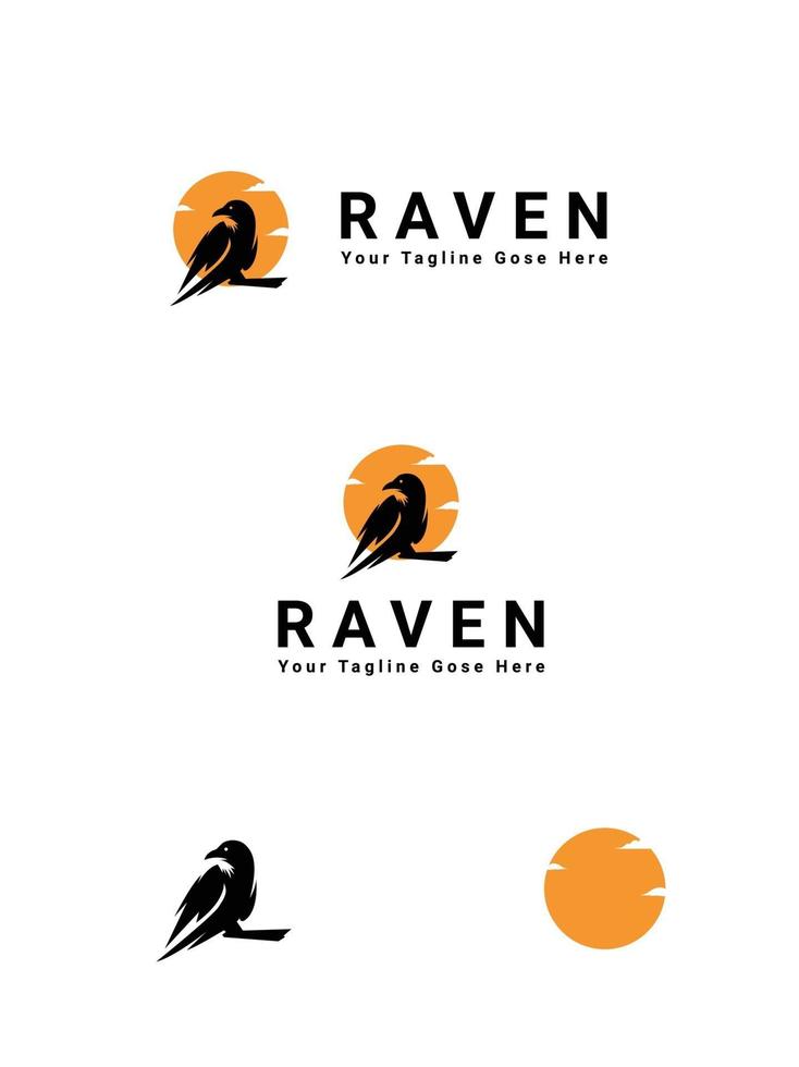 Raven logo template vector