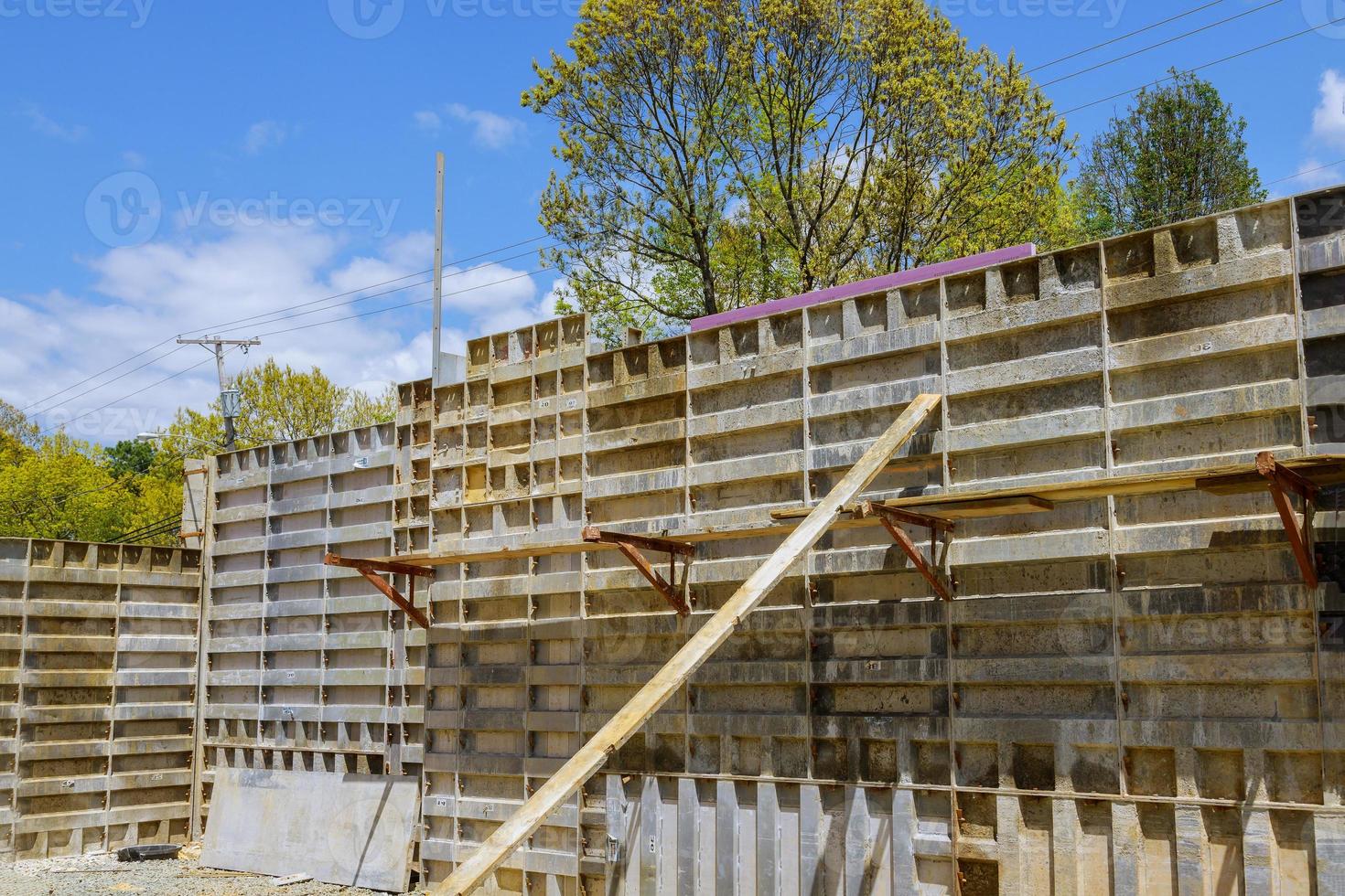 Prue formwork for pouring concrete foundations photo