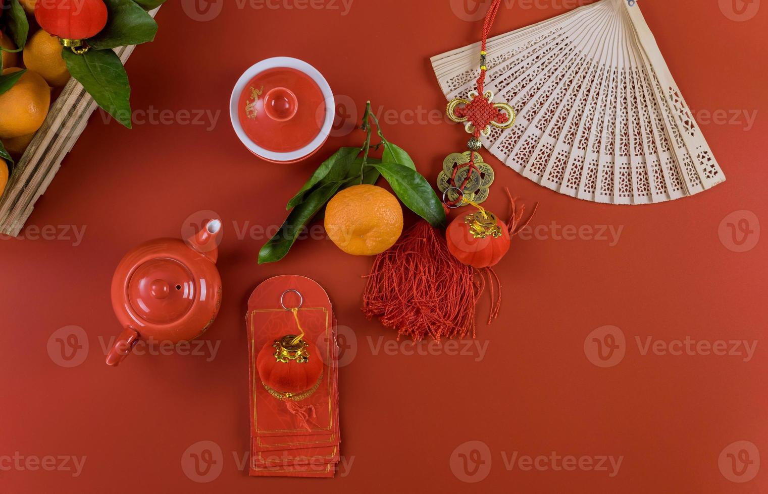 Happy Lunar Chinese New Year ceremony tea set photo