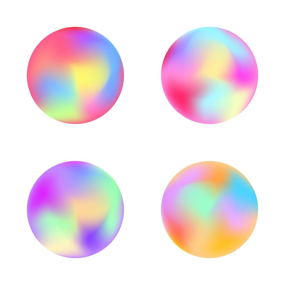 Rounded holographic gradient button. vector