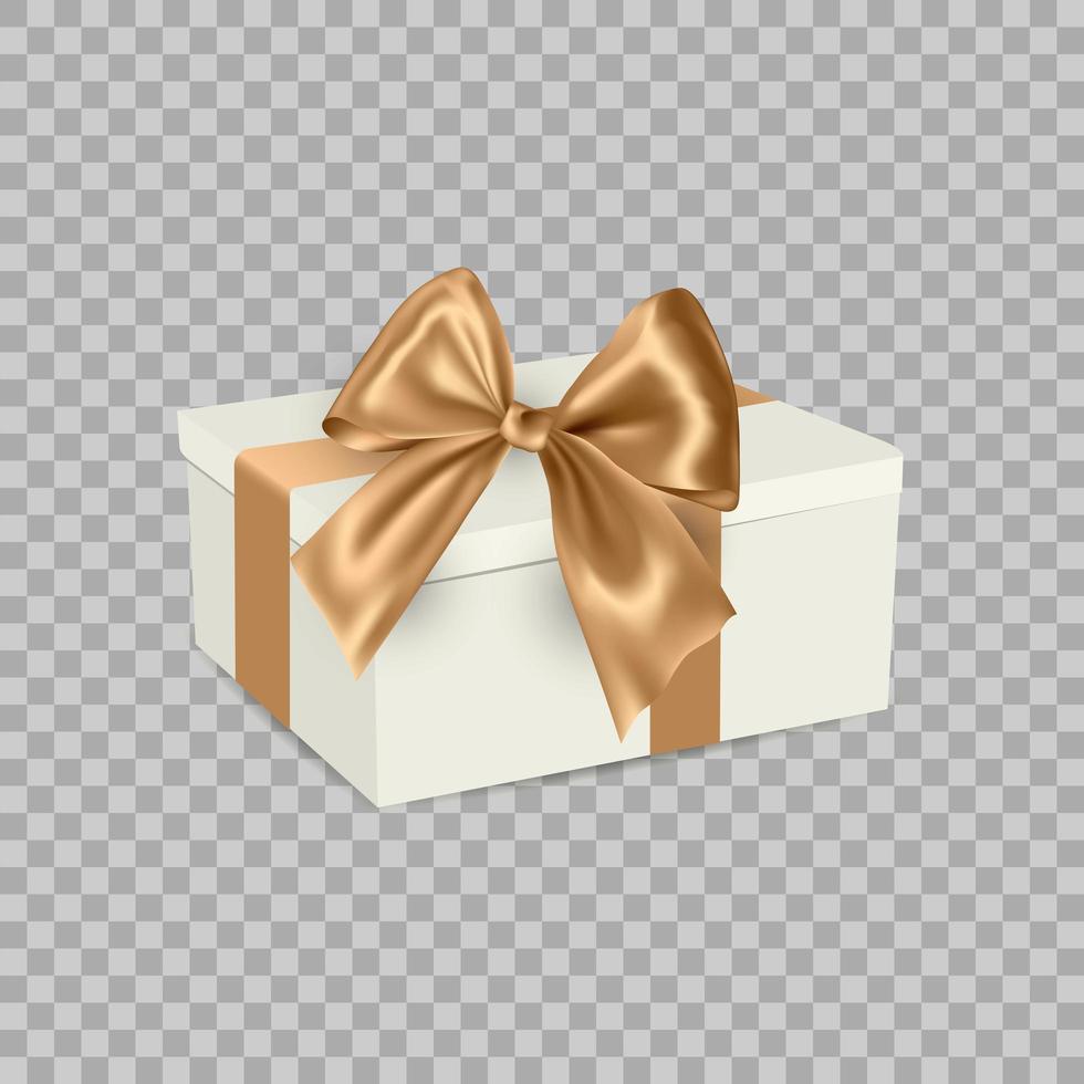 White Gift Box with Ribbon vector
