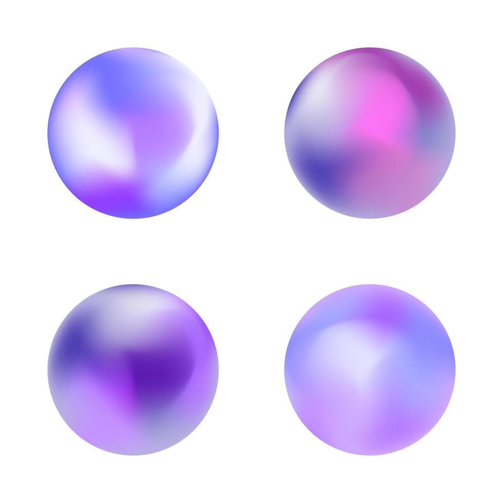 Rounded holographic gradient button. vector