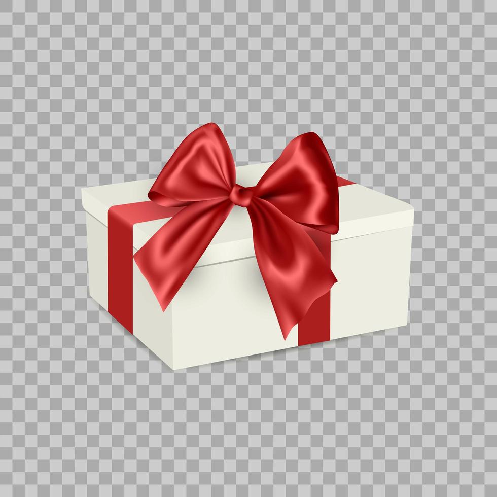 caja de regalo blanca con cinta vector