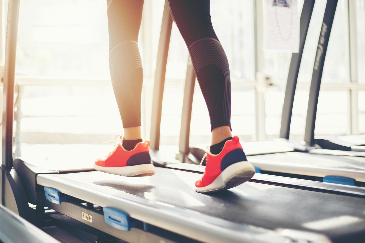 Jogging on the treadmill photo