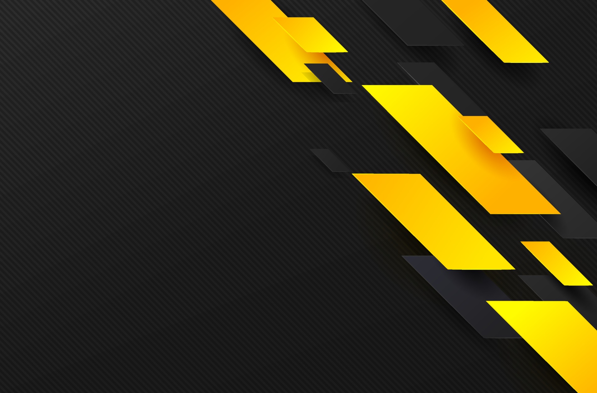 Abstract black background with yellow and black geometric pattern