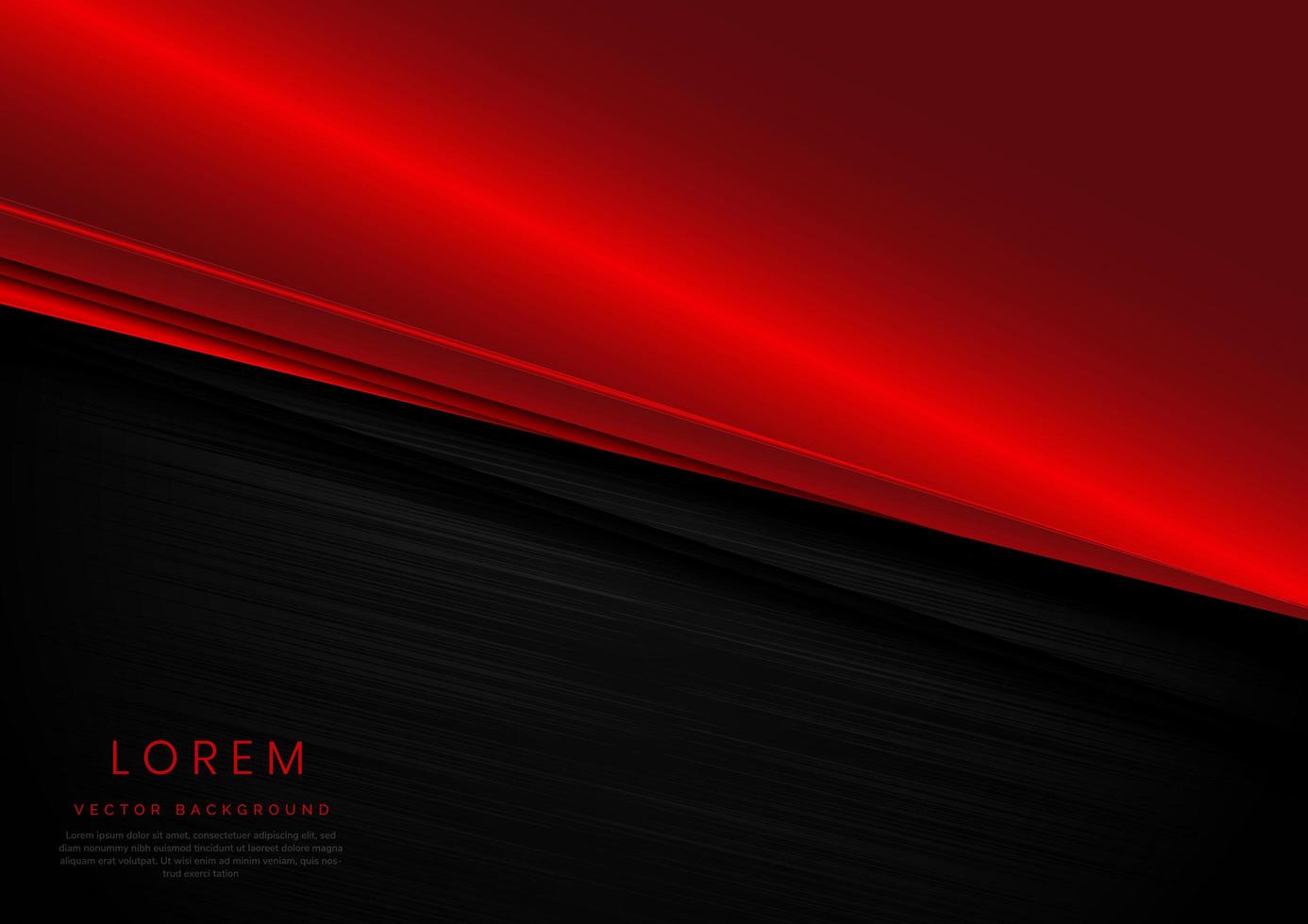 plantilla banner corporativo concepto fondo de contraste rojo y negro. vector