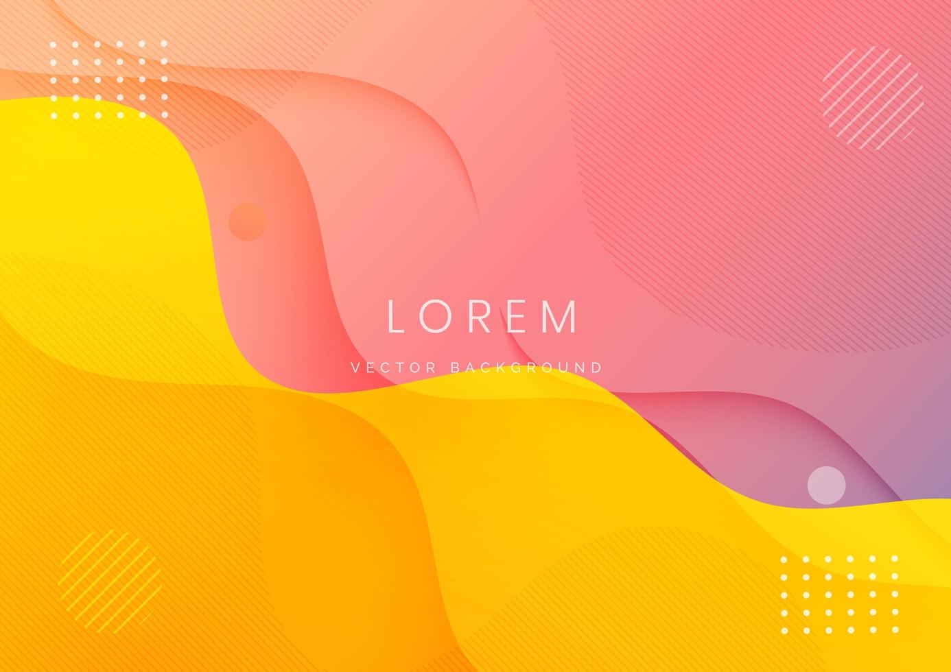 Abstract modern yellow and pink gradient fluid shape background vector