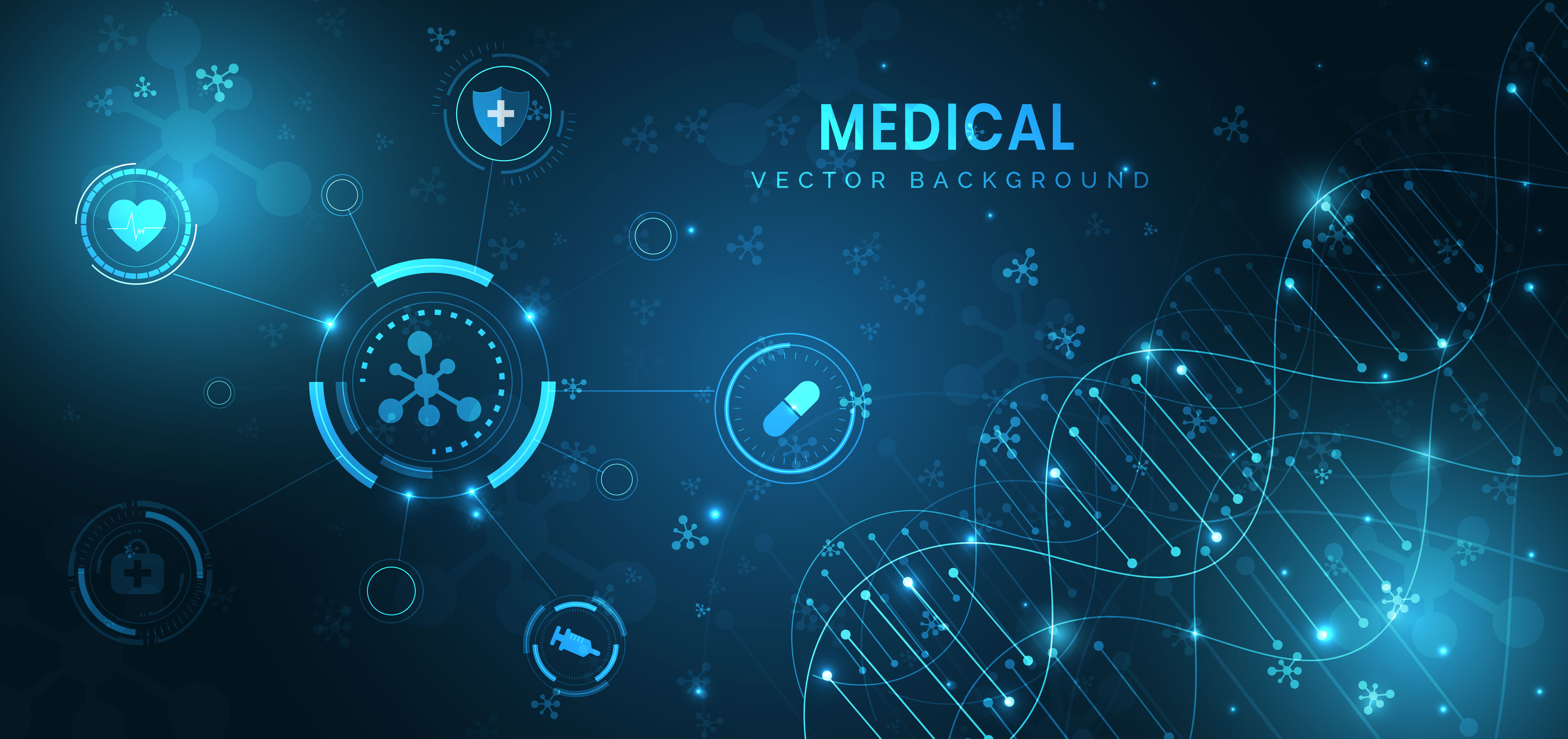 Medical technology and science concept and health care background