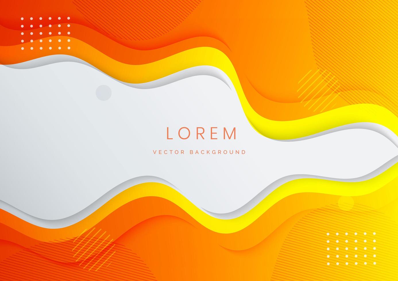 Abstract orange gradient wave design on white background. vector