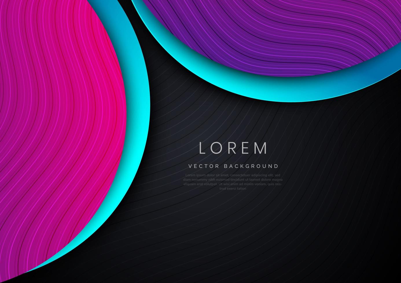 Abstract modern pink and blue on black background vector