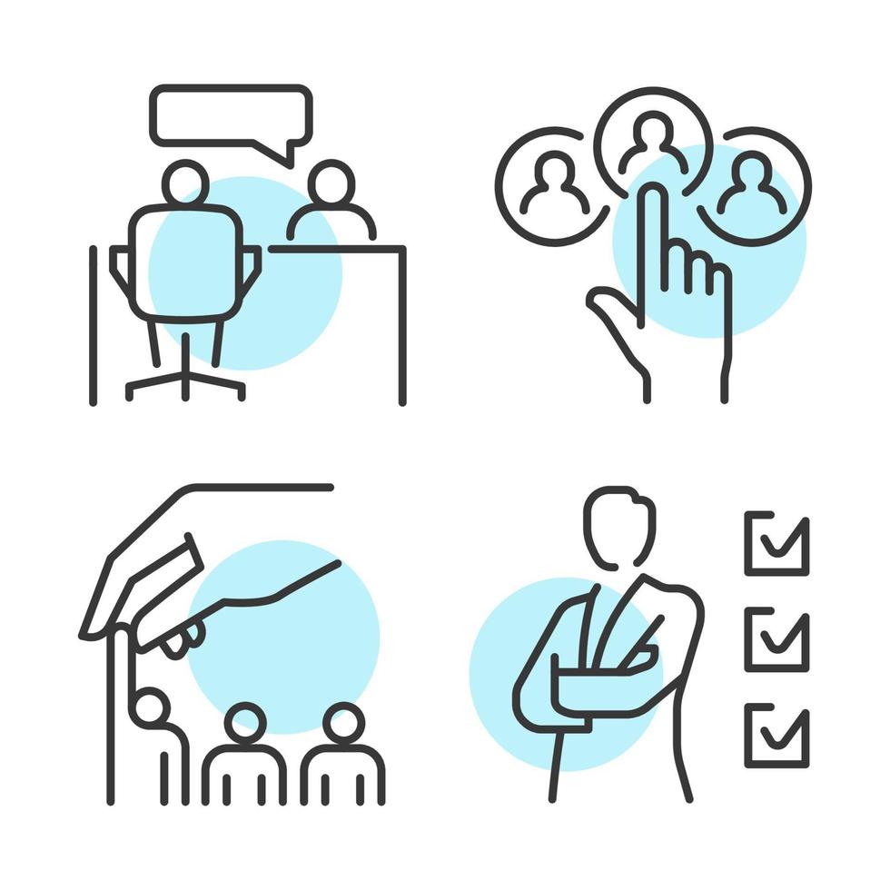 Set related to headhunting line icons. vector