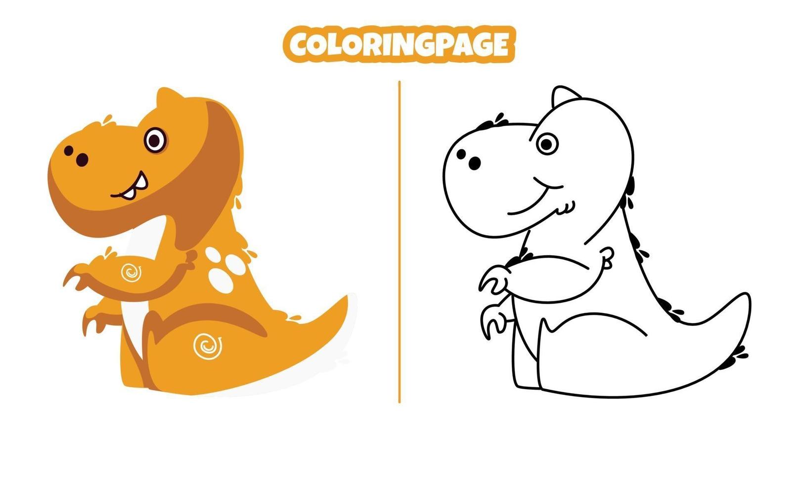 lindo brontosaurio con páginas para colorear adecuadas para niños vector
