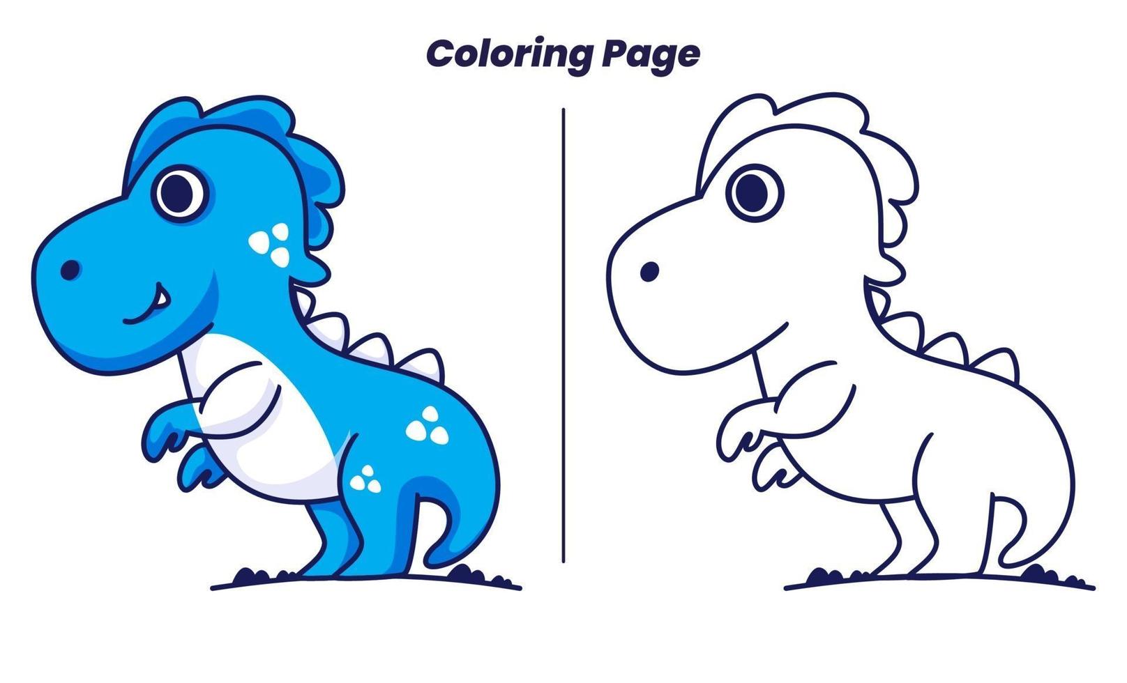 cute pounce dinosaurs with coloring pages vector