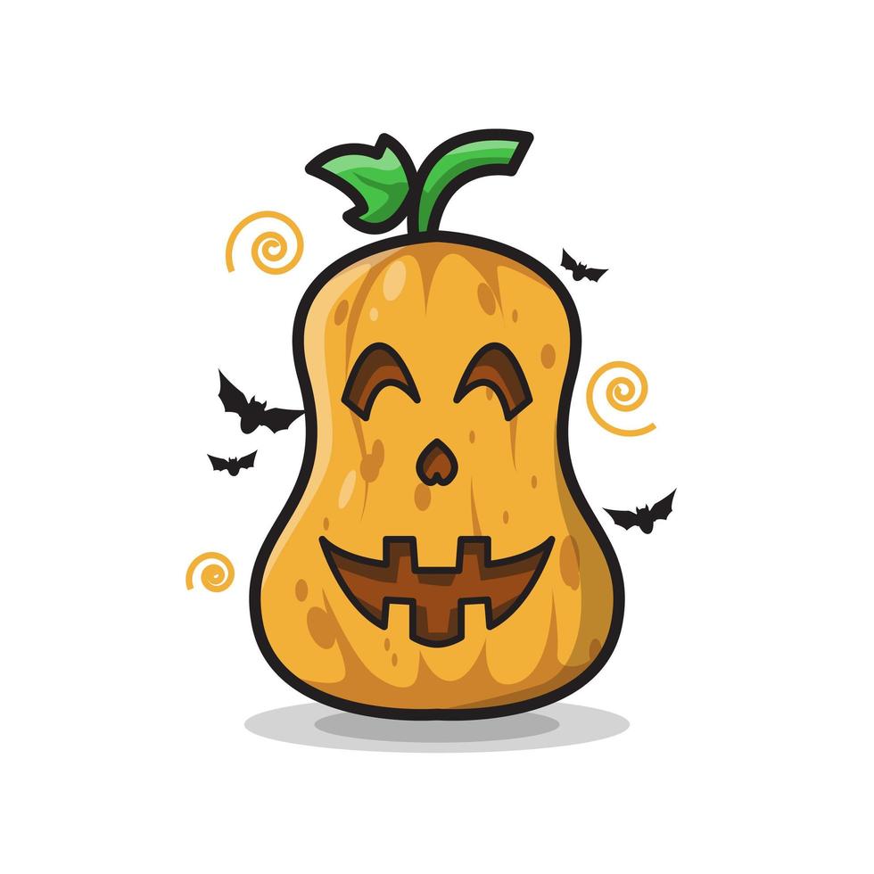 feliz calabaza halloween linda línea ilustración de arte vector