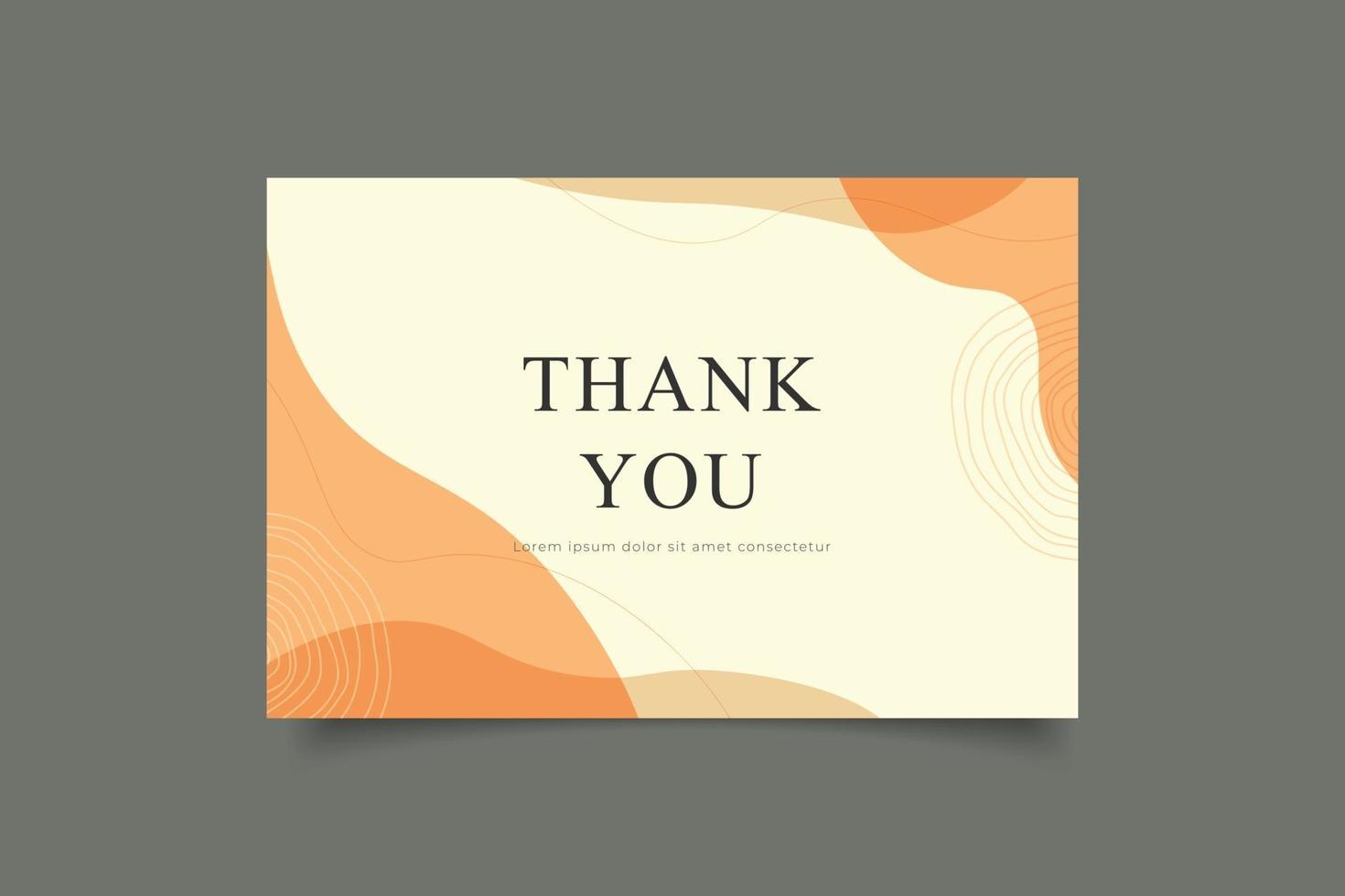 thank you card template with minimalist background vector