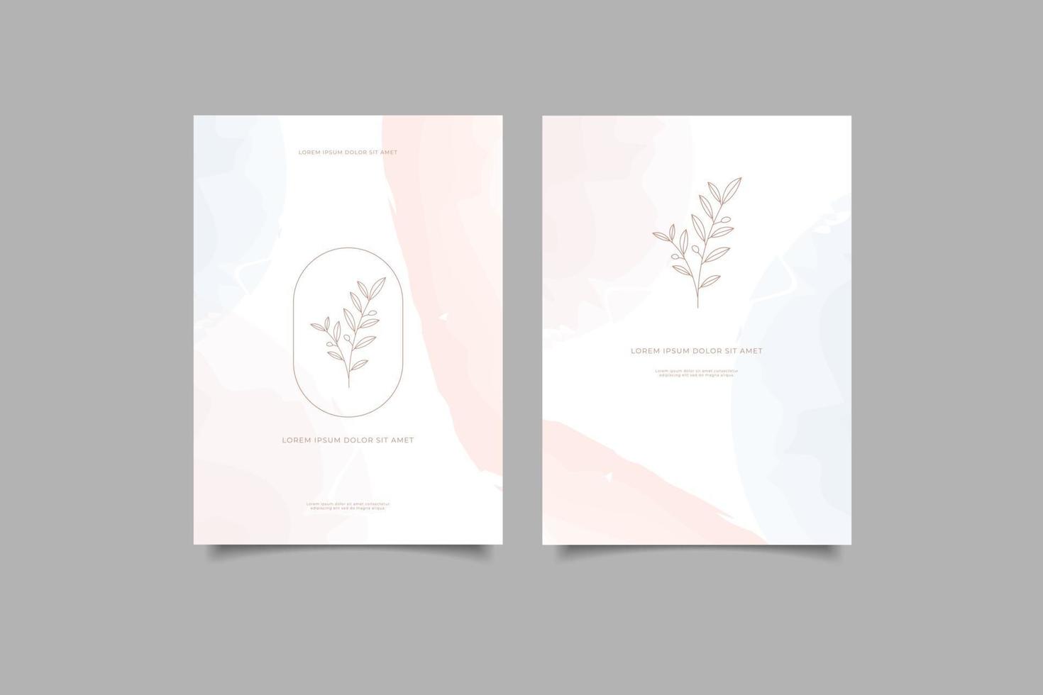 Minimalist modern floral cover vector