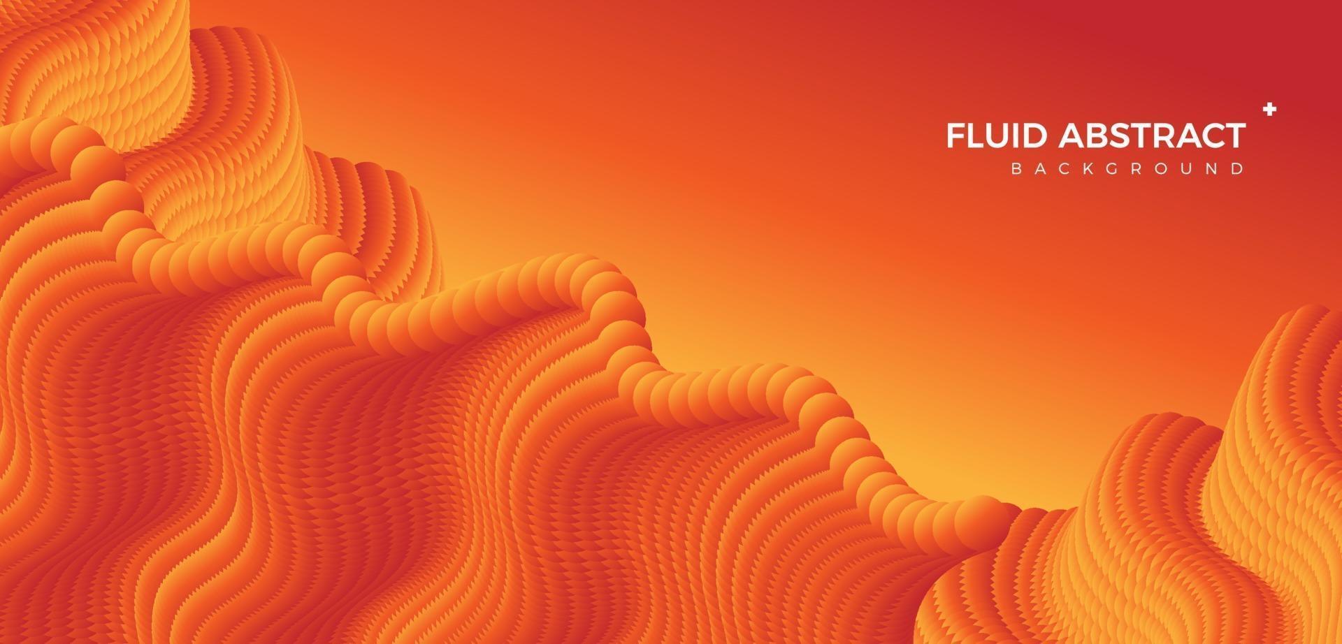 Fashion sphere corrugation orange fluid gradient abstract background vector