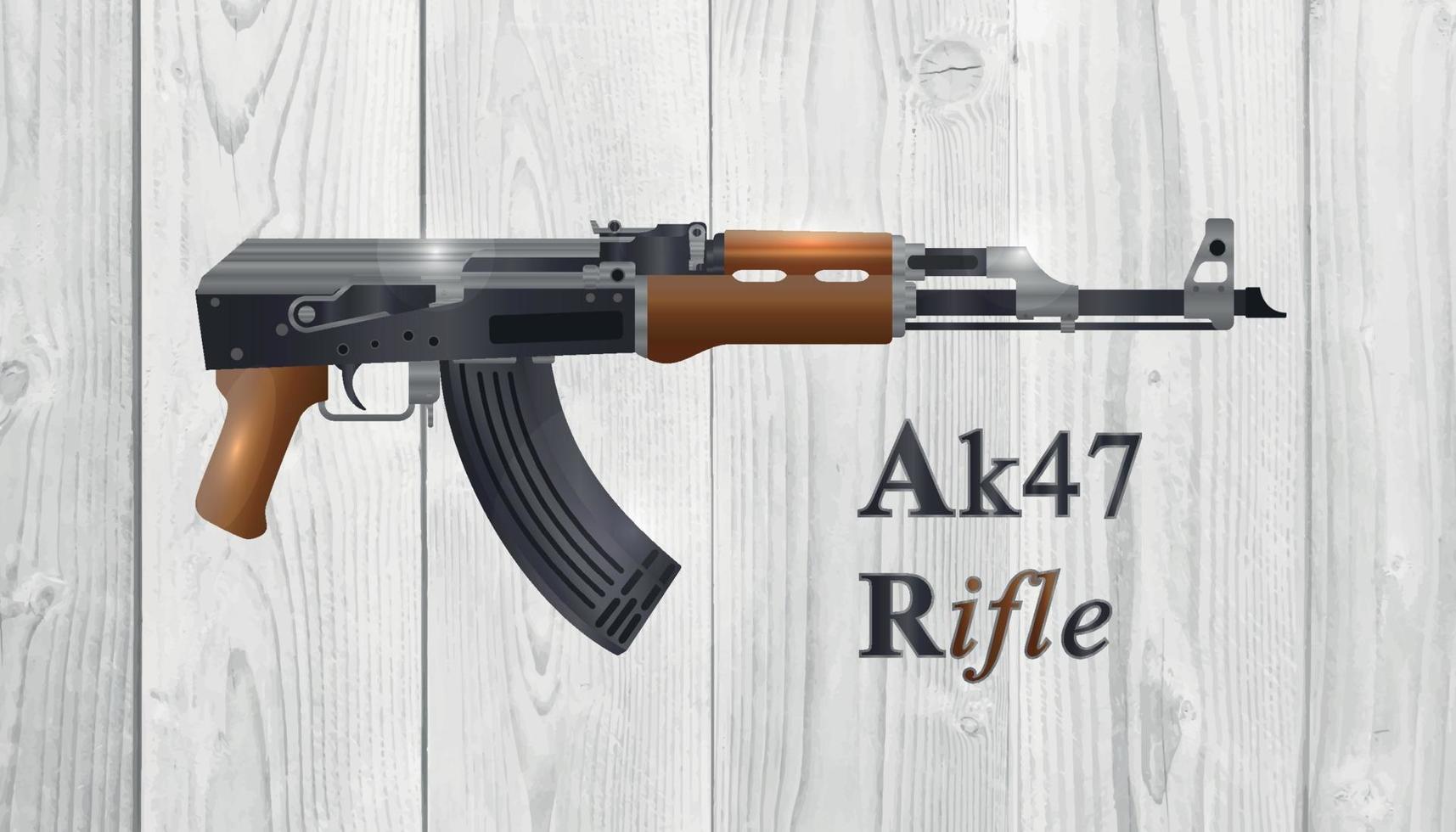 Russian automatic machine rifle AK 47 without stock vector