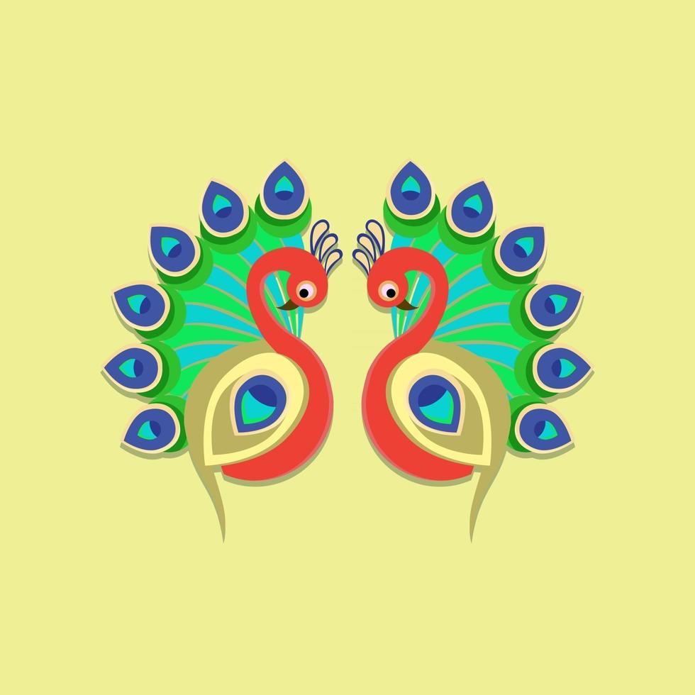 Traditional peacock vector ornamental pattern vector illustration