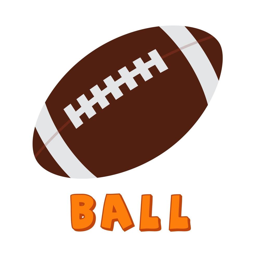 Ball vector illustration with text for kids learning and education