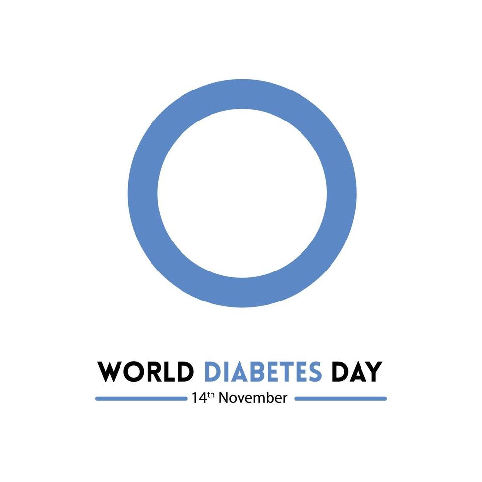 diseño de cartel mínimo de concientización sobre el día mundial de la diabetes con círculo azul vector