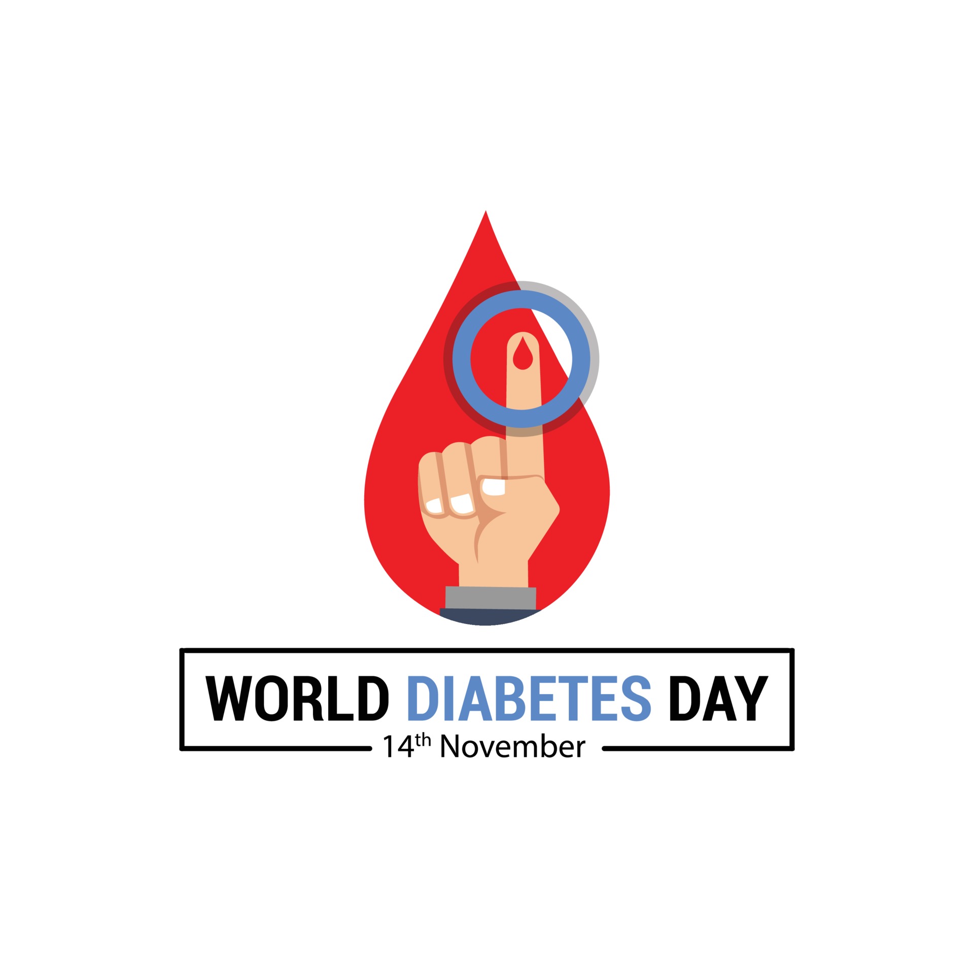 World diabetes day minimal poster free vector illustration 3462700