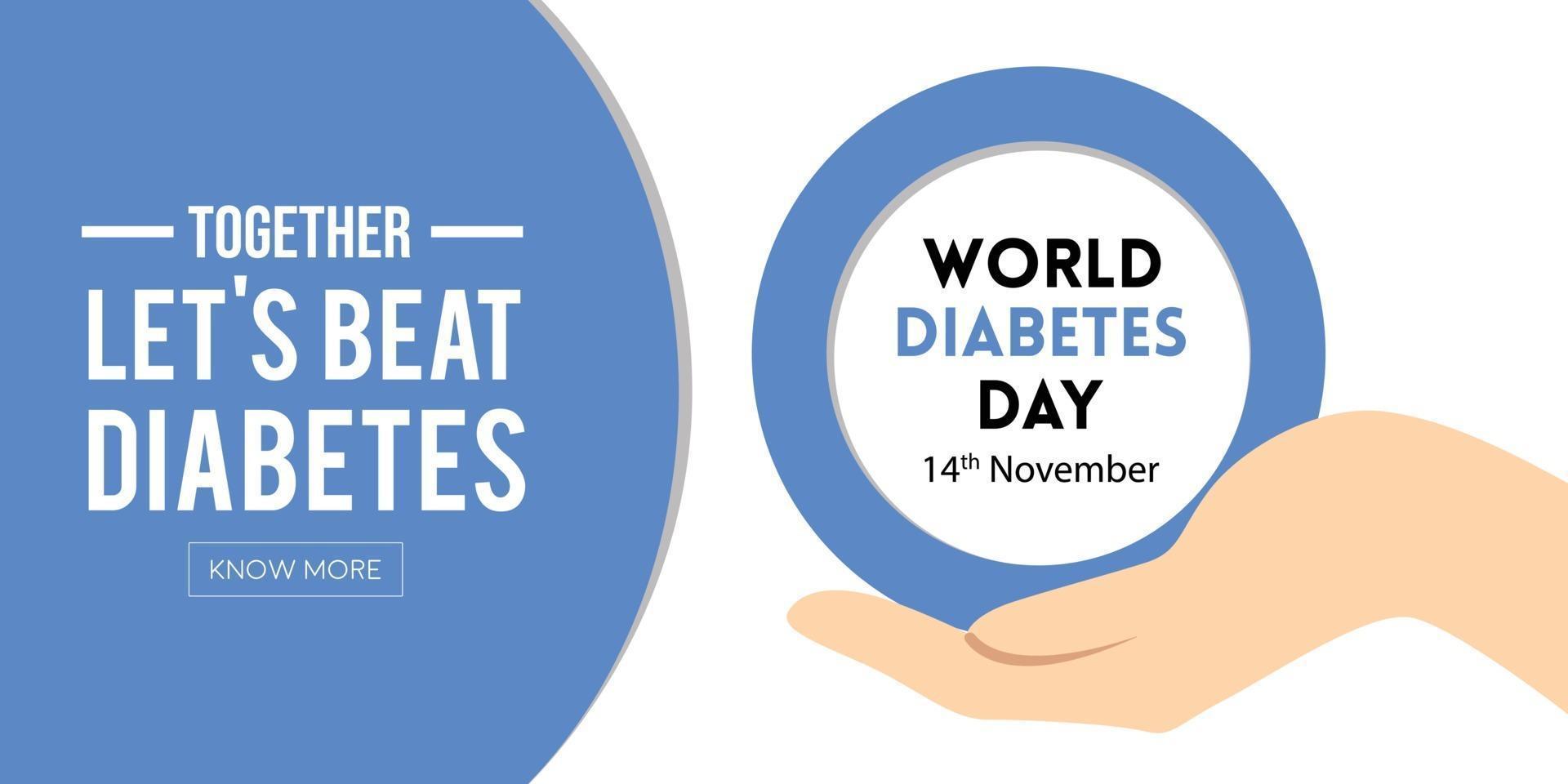 diseño de banner del concepto de concienciación del día mundial de la diabetes para descarga gratuita vector