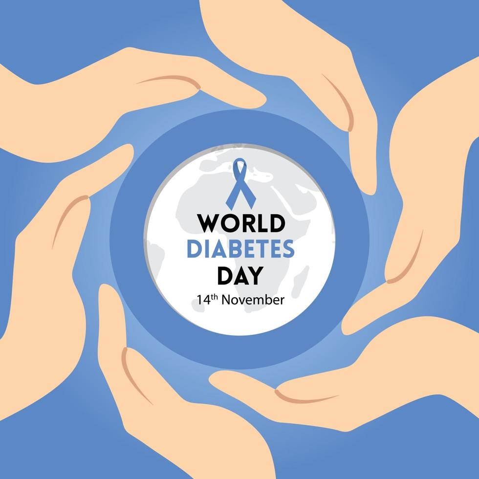World diabetes day awareness concept free vector design