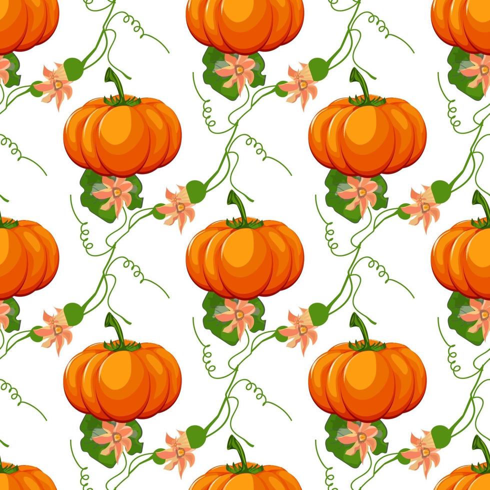 Halloween seamless pattern. Background with pumpkin. vector