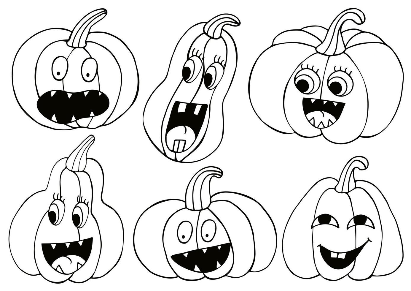 Halloween design elements in hand draw style vector