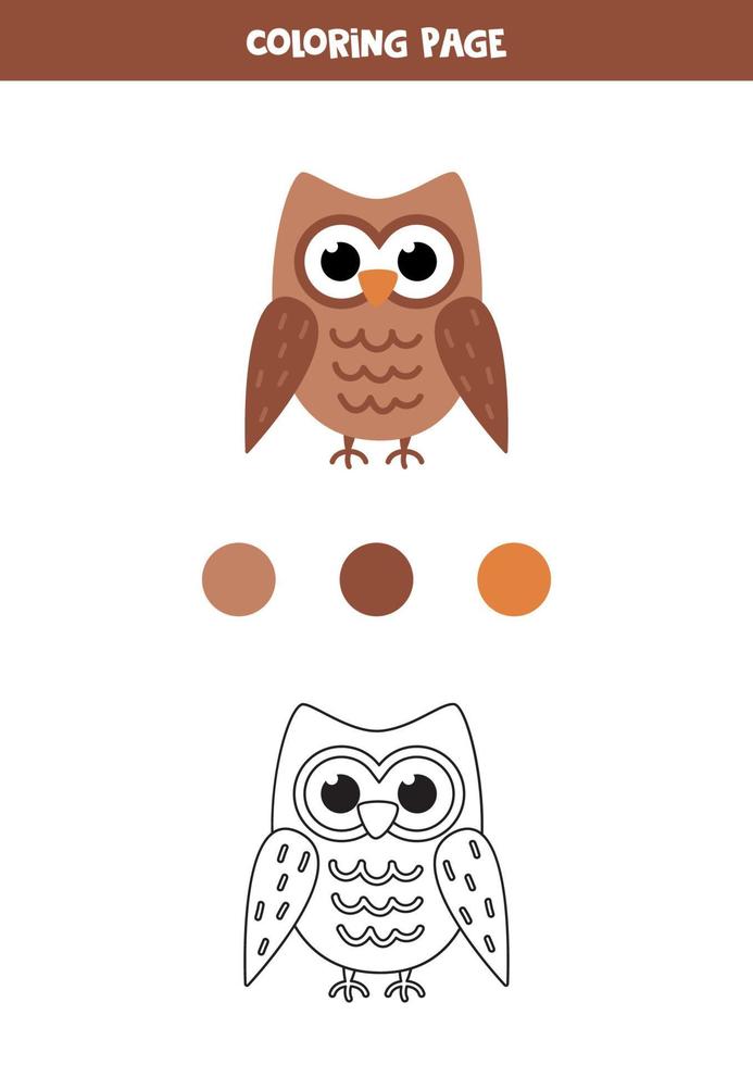 búho de dibujos animados lindo de color. hoja de trabajo para niños. 3462968 Vector en Vecteezy búho de dibujos animados lindo de color. hoja de trabajo para niños. 3462968 Vector en Vecteezy