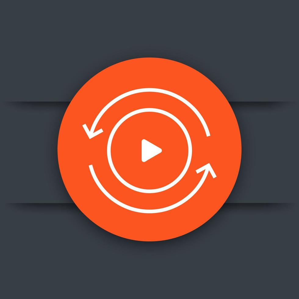 360 degrees video icon, vector