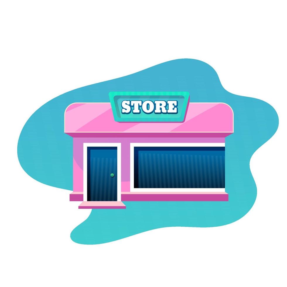 Building store illustration flat design modern vector