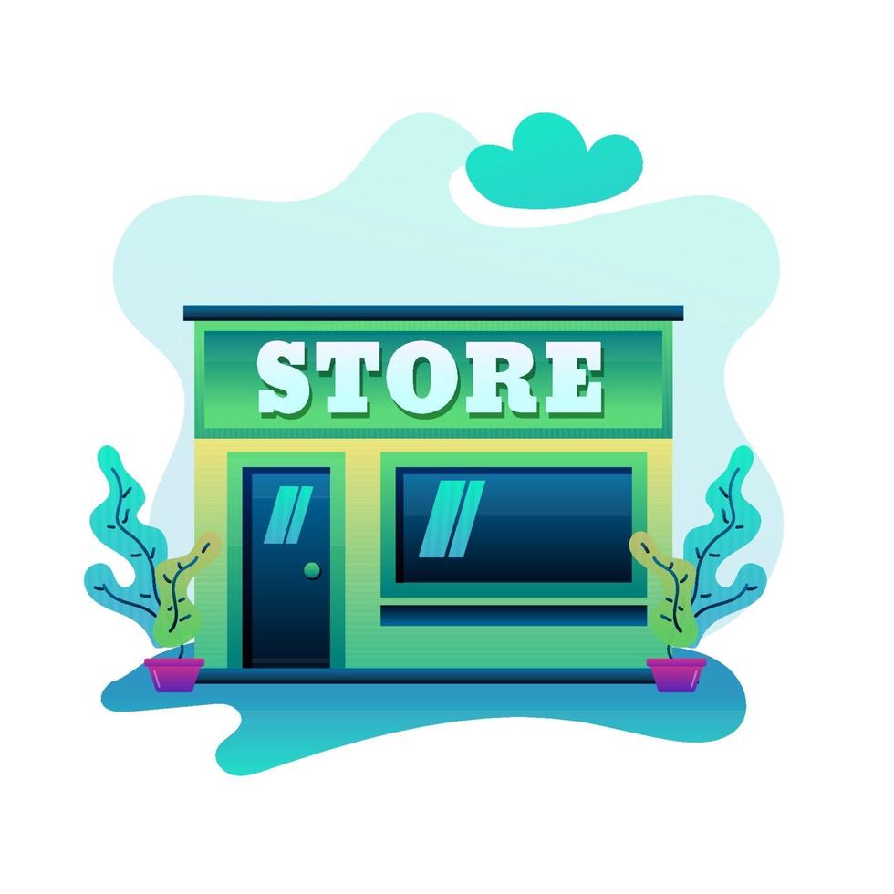 Building store illustration flat design modern vector