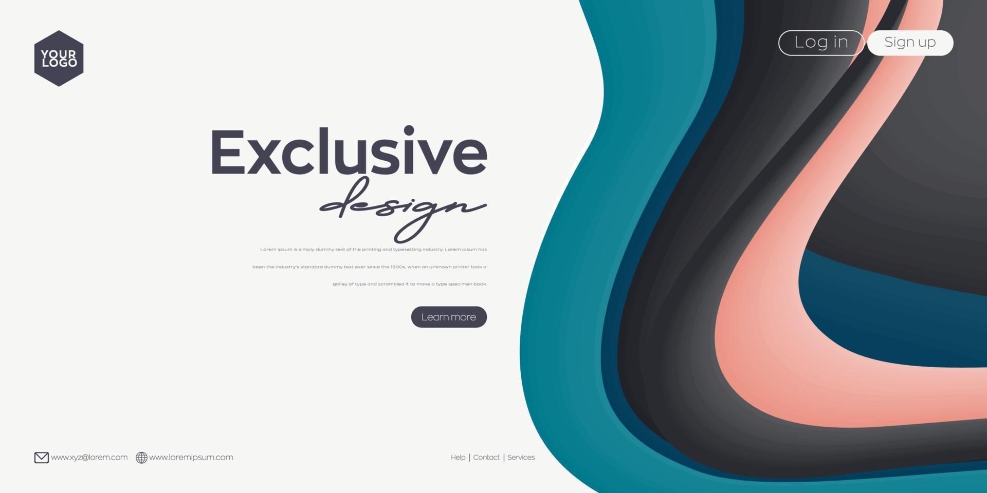 Landing page. web header vector colorful line background design