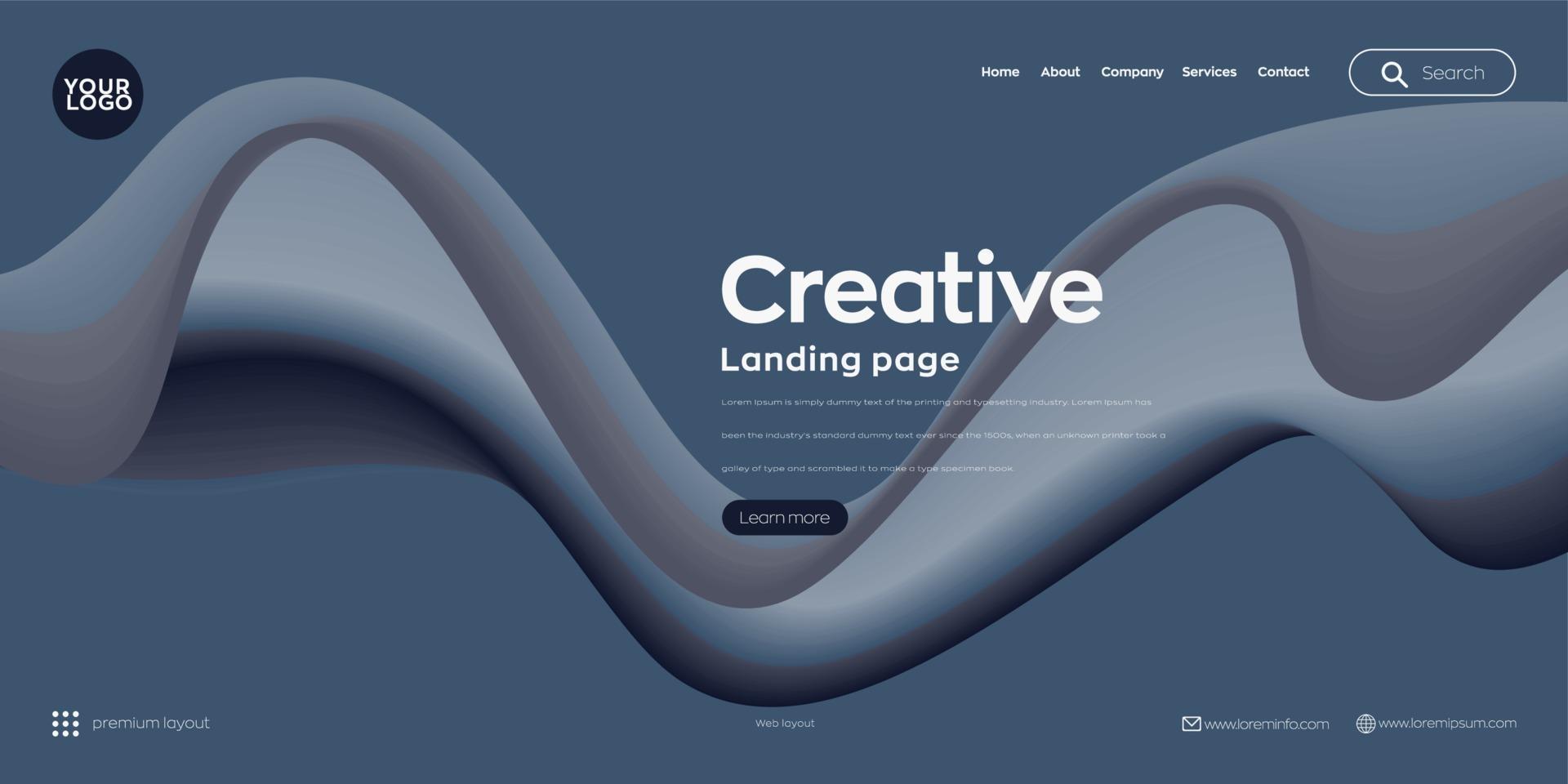 Landing page. web header vector colorful line background design