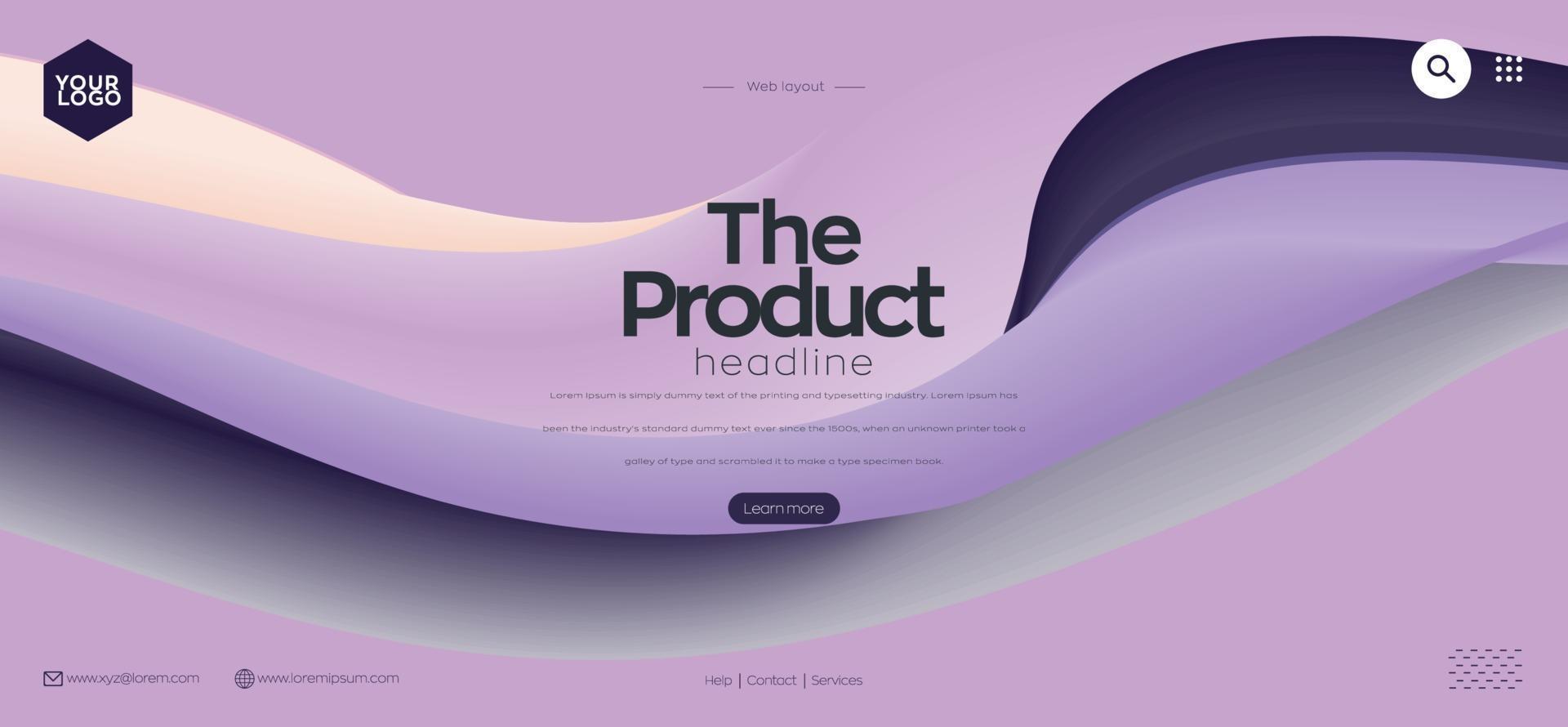 Landing page. Abstract colorful background design vector