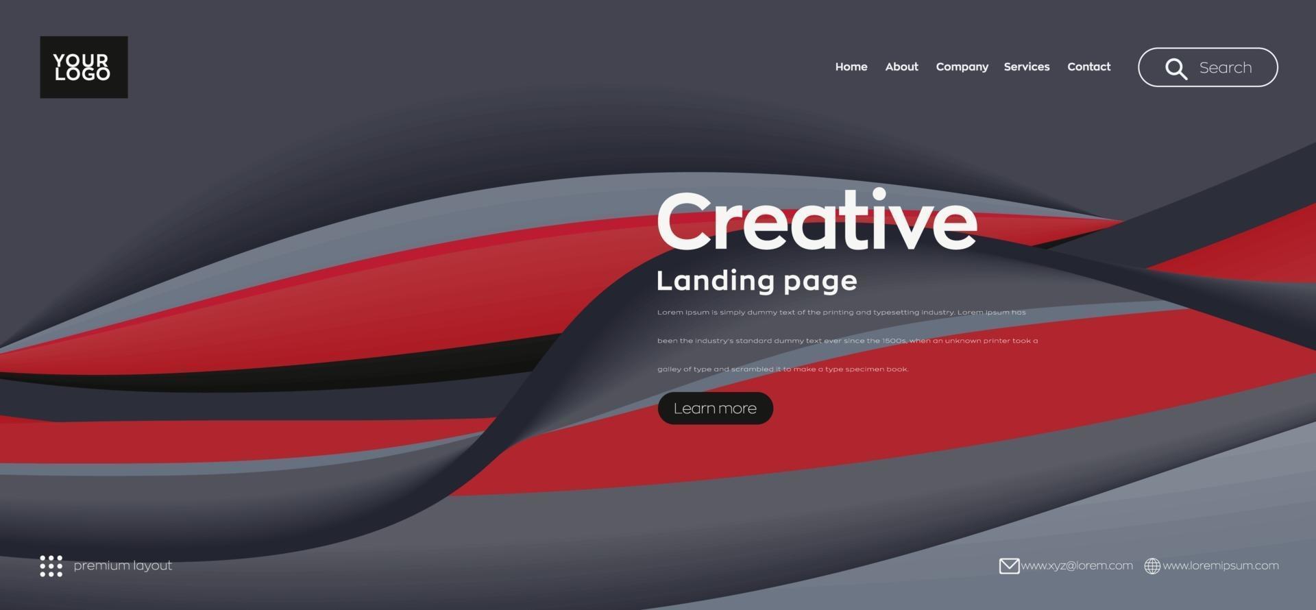 Landing page. Abstract colorful background design vector