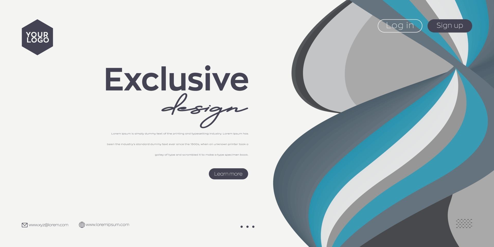 Landing page. web header vector colorful line background design