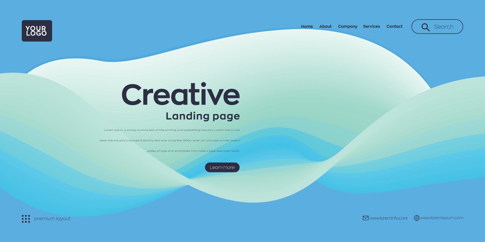 Landing page. Abstract colorful background design vector