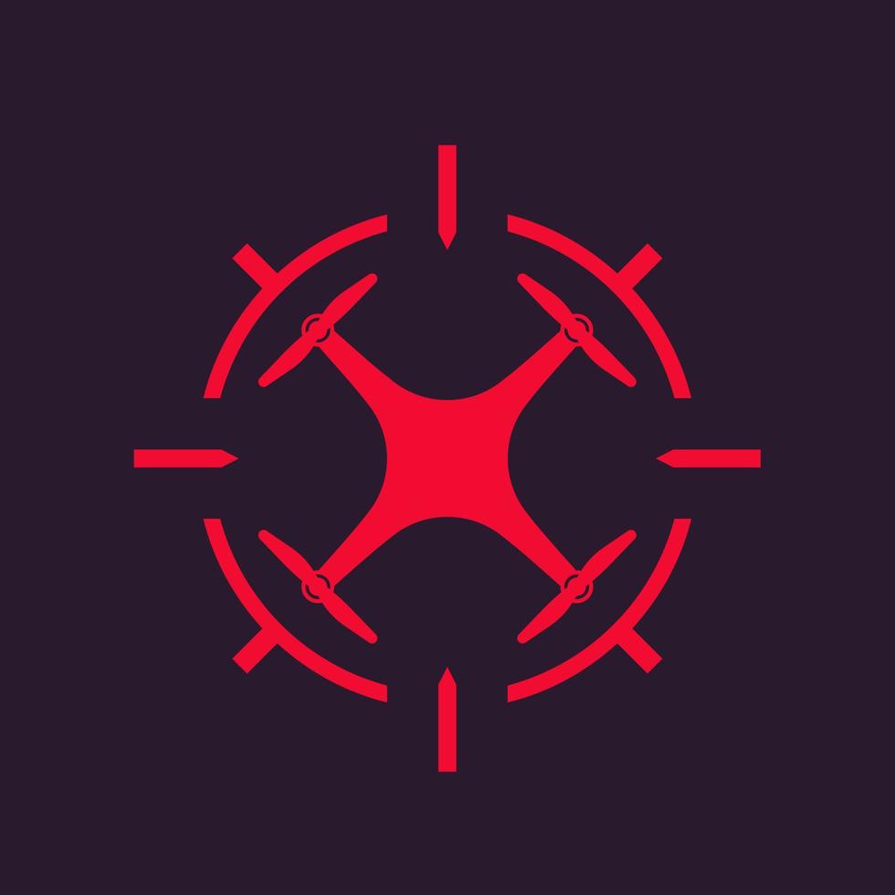 Drone, quadrocopter icon vector