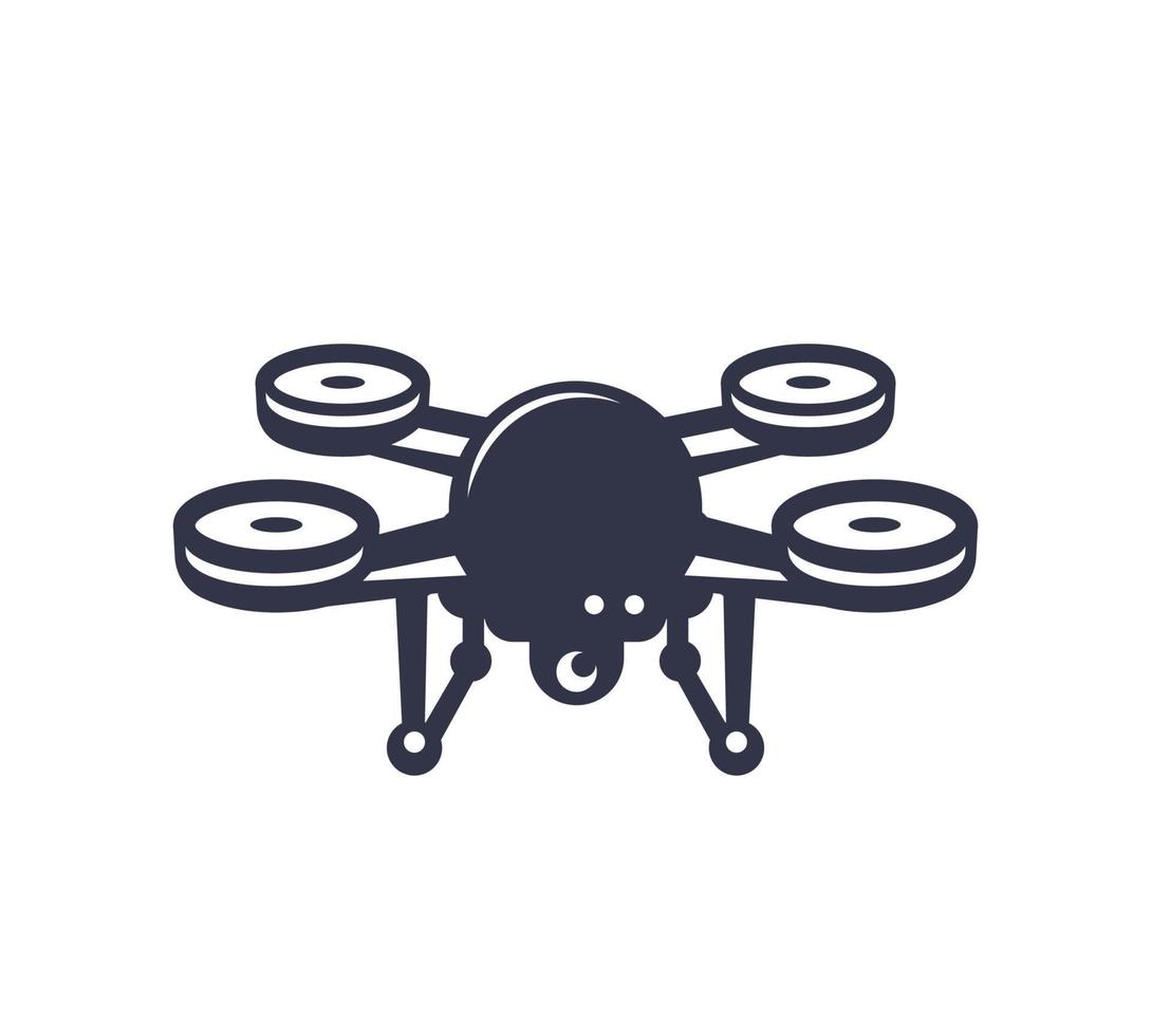 icono de drone en blanco vector