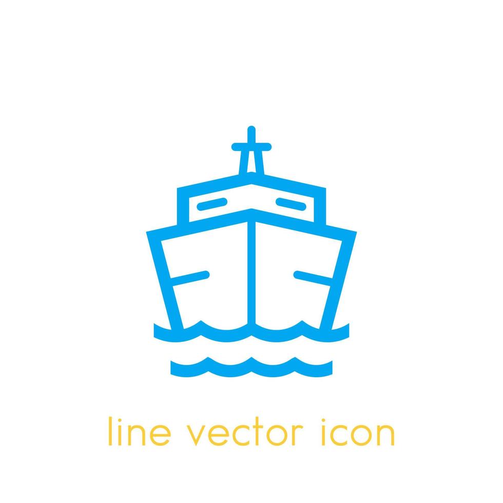 icono de barco en blanco vector