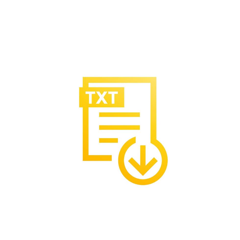 icono de descarga de archivo txt vector