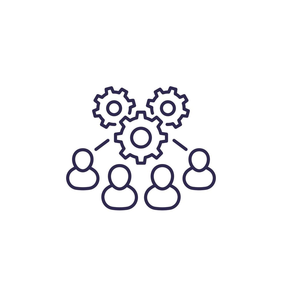 cooperation and teamwork line icon vector
