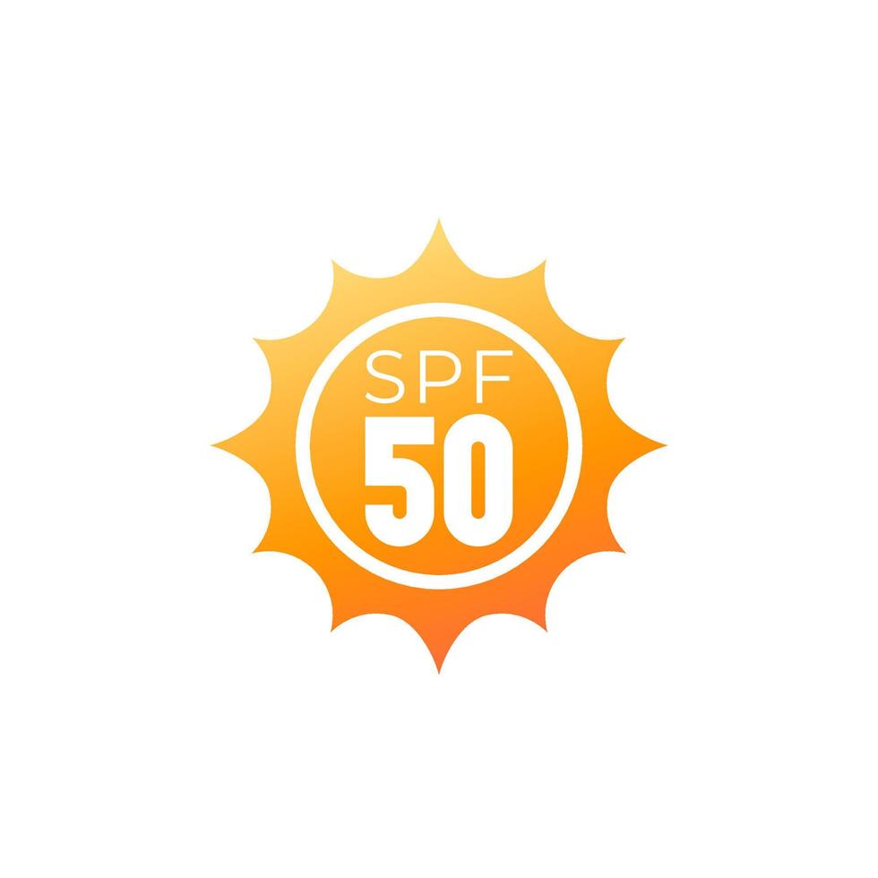 uv, icono de protección solar, spf 50 vector