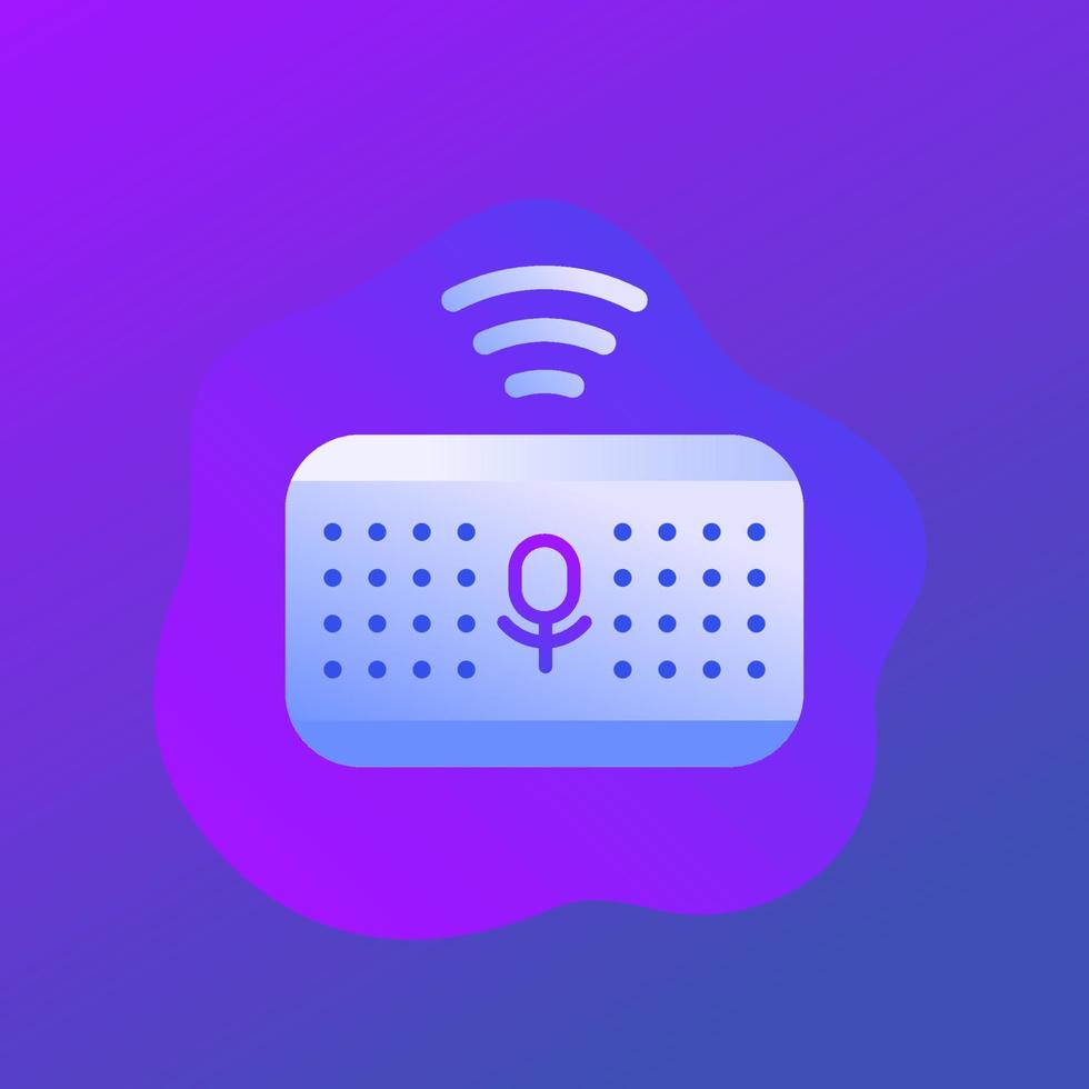 Smart speaker, voice assistant icon, vector art