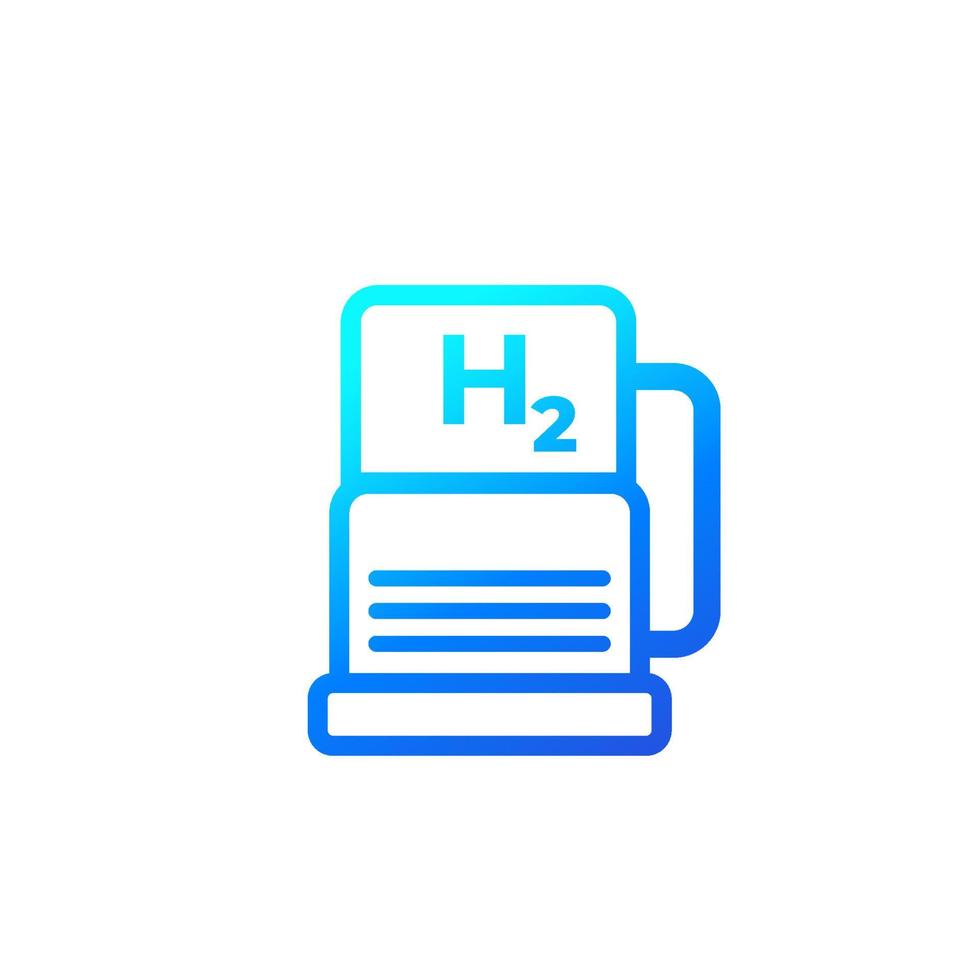 hydrogen car station icon, vector