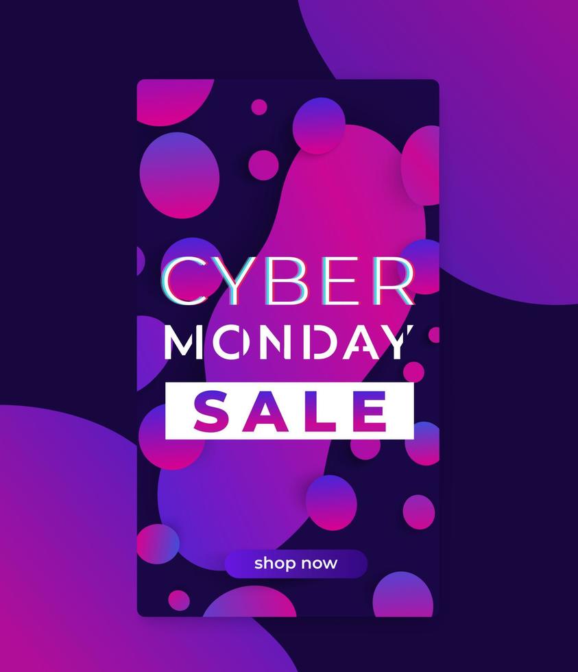 Cyber monday sale banner for social media vector